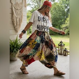 Jaded Gypsy Patchwork Dreams Kantha Harem Pants ~ Free Size ~ NWT